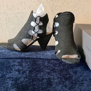 Vince Camuto Black Silk Goat Heels
